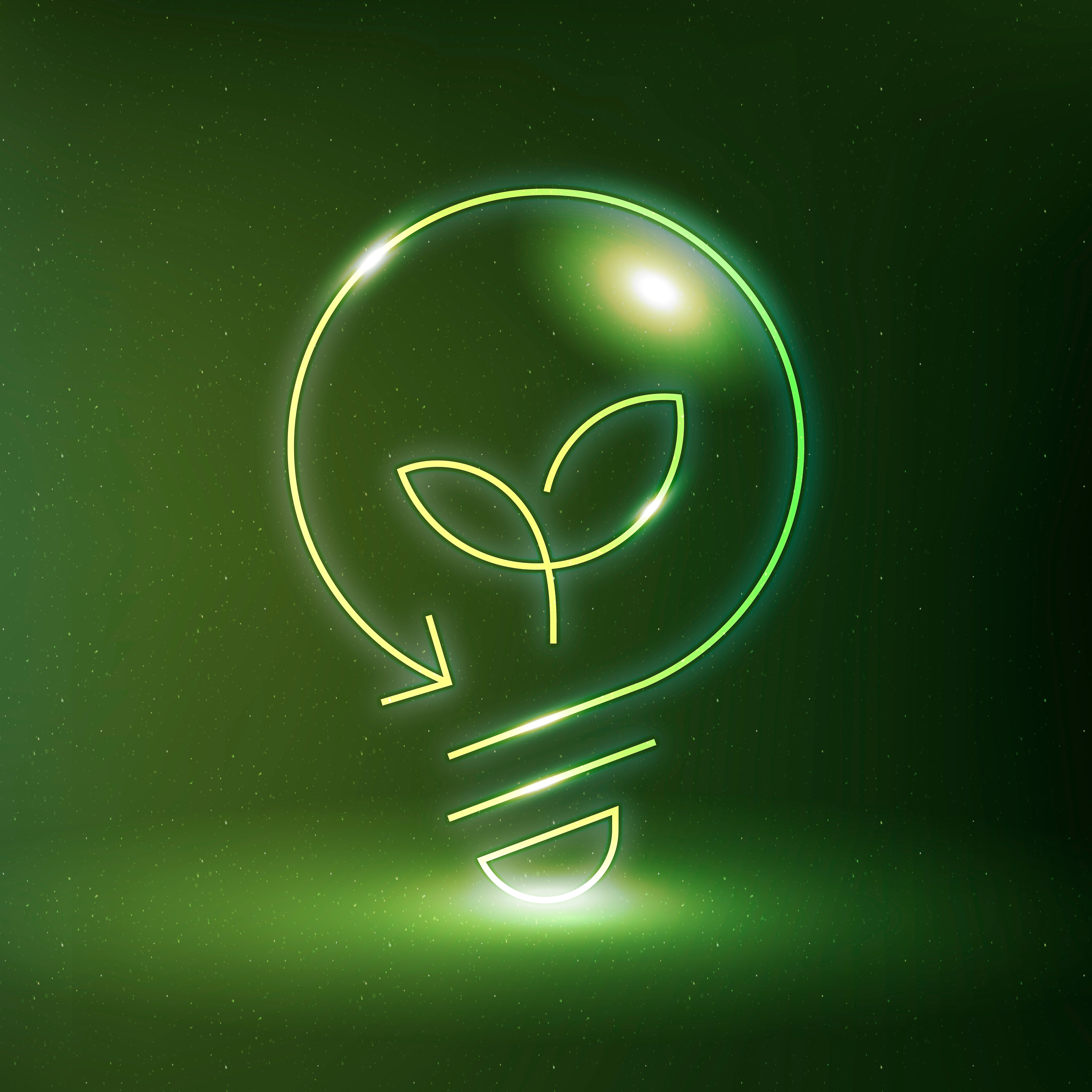 Icona lampadina green per innovazione energetica